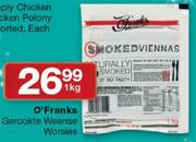 O'Franks Gerookte Weense Worsies-1Kg