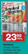 Rainbow Simply Chicken Smoked Viennas-500G