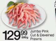 Jumbo Pink Cut & Deveined Prawns-600g