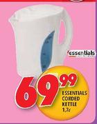 Essentials 1.7Ltr Corded Kettle