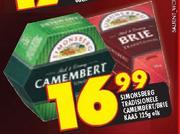Simonsberg Camebert/Brie Kaas-125g Each