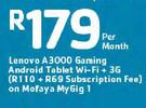 Lenovo A3000 Gaming Android Tablet Wi-Fi + 3G