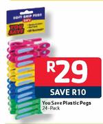 You Save Plastic Pegs-24 Pack