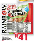 Rainbow Simply Chicken Original Or Cheese Smoked Viennas- 1Kg