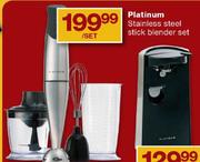 Platinum Stainless-Steel Stick Blender Set-Per Set