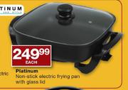 Platinum Non-Stick Electric Frying Pan With Glass Lid