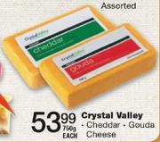 Crystal Valley Cheddar/Gouda Cheese-750gm Each