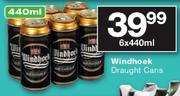 Windhoek Draught Cans-6 x 440ml