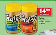 Nutso Soy Peanut Butter Crunchy/Smooth-400g Each