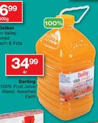 Darling 100% Fruit Juice Blend Assorted-4L 