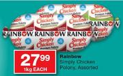 Rainbow Simply Chicken Polony Assorted-1kg Each