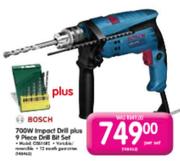 Bosch Impact Drill-700W+9 Piece Drill Bit Set