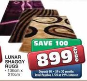 Lunar Shaggy Rugs 136cmx210cm Each