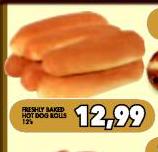 Freshly Baked Hot Dog Rolls-12's 