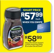 Nescafe Classic Instant Coffee Assorted(Excluding Decaf)-200g Each