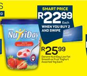 Danone Nutriday Low Fat Smooth Or Fruit Yoghurt Assorted-1Kg Each