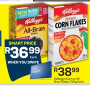 Kelloggs Corn Or All Bran Flakes-750g Each