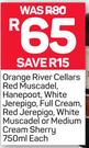 Orange River Full Cream, Red Jerepigo, WhiteMuscadel Or Medium Cream Sherry-750ml Each