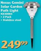 Nexus Gemini Solar Garden Path Light In Stainless Steel NXS0002-2 pack