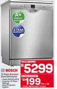 Bosch 12 Place Stainless Steel Dishwasher SMS45J100Z