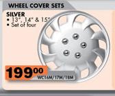 Wheel Cover Sets Silver-13"/14" & 15"