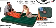 Intex Queen Downy Airbed Kit-152x203x22cm