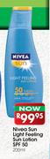 Nivea Sun Light Feeling Sun Lotion SPF50-200ml