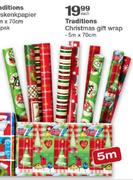 Traditions Christmas Gift Wrap 5mx70cm