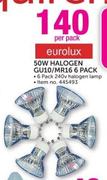 Eurolux 50W Halogen GU10/MR16 6 Pack-Per Pack