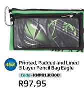 Printed,Padded And Lined 3 Layer Pencil Bag Eagle (KNPB130308)