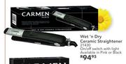 Carmen Wet 'n Dry Ceramic Straightener