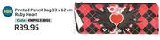Printed Pencil Bag 33x12Cm Ruby Heart KNPB133301