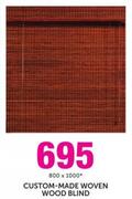 Custom-Made Woven Wood Blind 800x1000mm