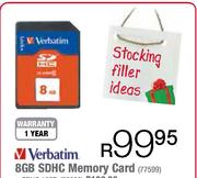 Verbatim 8GB SDHC Memory Card (77599)