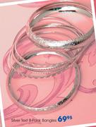 Silver Text 8 Pack Bangles