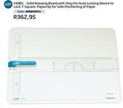 HebelSolidDrawingBoardWithStopGoAutoLockingDeviceToLockTSquare,PaperclipForSafePositioningOfPaper