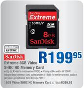 Sandisk Extreme 8GB Video SDHC HD Memory Card