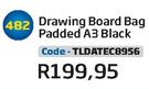 Drawing Board Bag Padded A3 Green TLDATEC8956