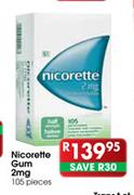 Nicorette Gum 2mg-105 Pieces
