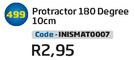 Protractor 180 Degree 10cm(INISMAT0007)-Each