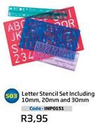 Letter Stencil Set Including 10,20,30mm(INP0151)-Each