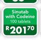Sinutab with Codeine Tablets-100's