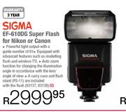 Sigma EF-6100G Super Flash For Nikon Or Canon
