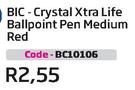 BIC Crystal Xtra Life Ballpoint Pen Medium Red (BC10106)