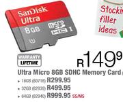 Sandisk Ultra Micro 64GB SDHC Memory Card (82940)