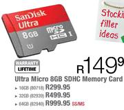 Sandisk Ultra Micro 16GB SDHC Memory Card (80718)