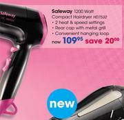 Safeway 1200 Watt Compact Hairdryer(HD7532)-Each