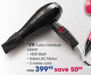 ETI Turbo Hairdryer(3400xp)-Each