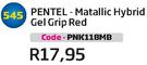 Pentel-Metallic Hybrid Gel Grip Red(PNK118MB)-Each
