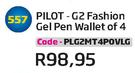 Pilot-G2 Fashion Gel Pen Wallet Of 4(PLG2MT4POVLG)-Each